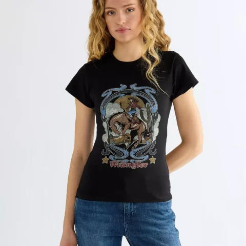 T-shirt Slim Shrunken Band Tee Black