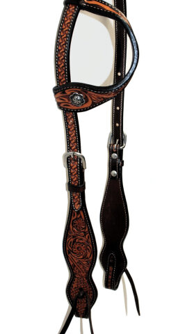Ogłowie Western One Ear Floral Basket