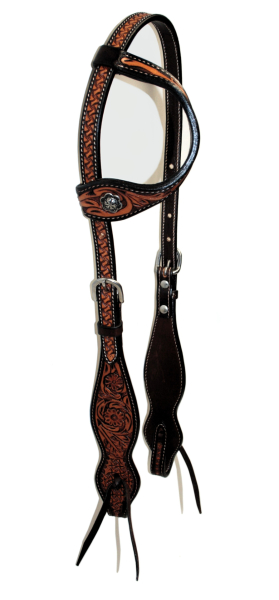 Ogłowie Western One Ear Floral Basket