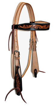 Ogłowie Black Floral Overlay Browband
