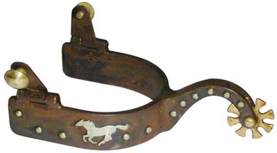 Ostrogi westernowe "Running Horse & Brass Dots" Antique Brown
