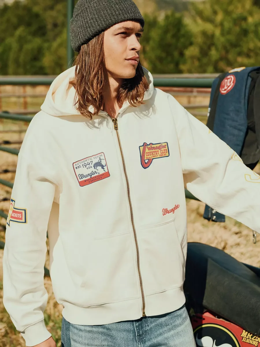 Męska bluza Wrangler Vintage Graphic Zip Hoodie