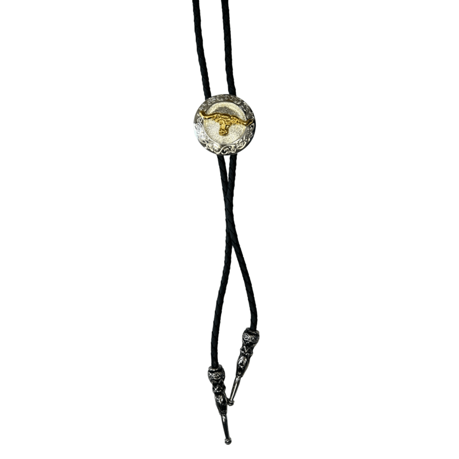 Bolo Tie Western Gold Longhorn