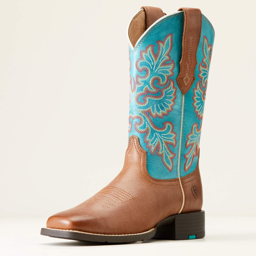 Kowbojki Damskie Ariat Round Up Wide Square Toe StretchFit