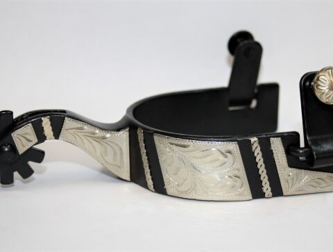 Ostrogi Western Black Silver Engraved