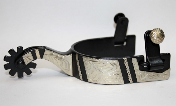 Ostrogi Western Black Silver Engraved