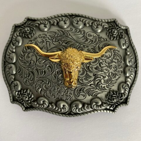 Srebrno- złota klamra BULL