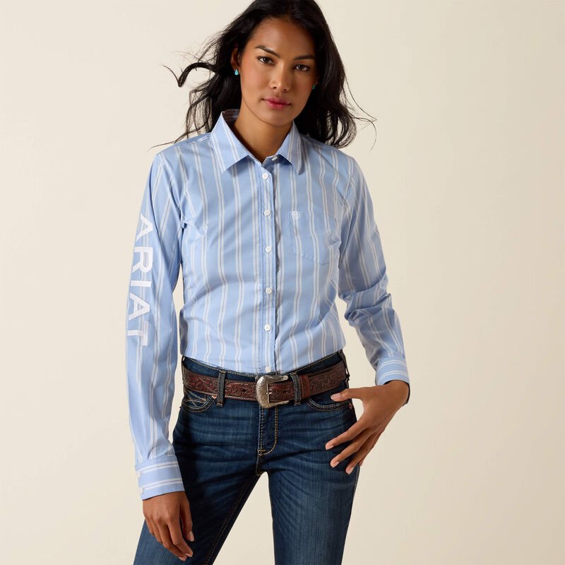 Koszula damska Ariat Team Kirby  ASHLEIGH BLUE STRIPE