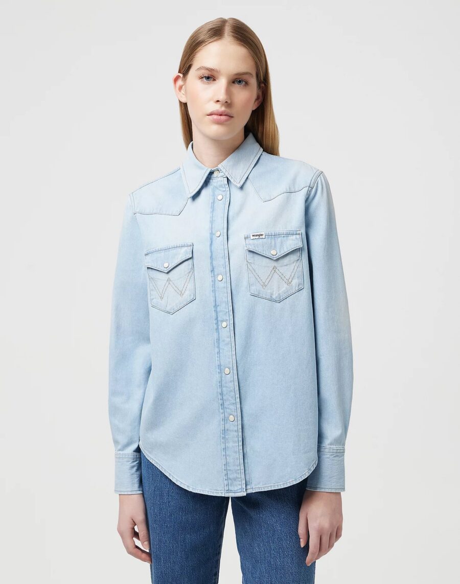 Wrangler REGULAR SHIRT IN BLUE GRAMMER
