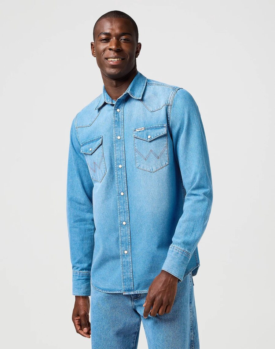 Koszula Męska Wrangler Western Mid Light Wash