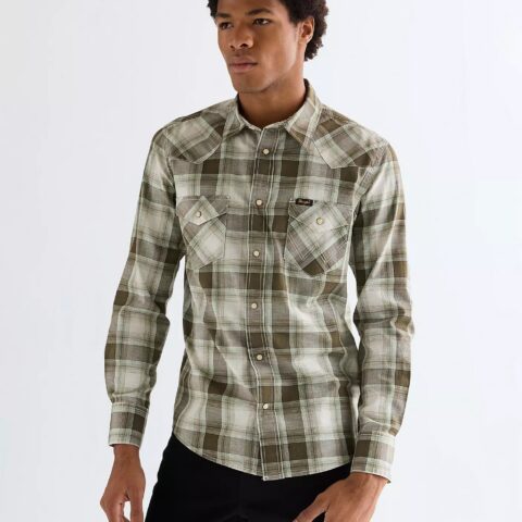Koszula Wrangler Regular Western in Green Tan