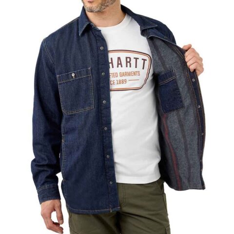 Ocieplana Koszula Carhartt Relaxed Fit Denim Fleece Lined Shirt Jac