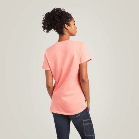 Koszulka Damska Ariat Rebar Cotton Strong V-Neck Melon