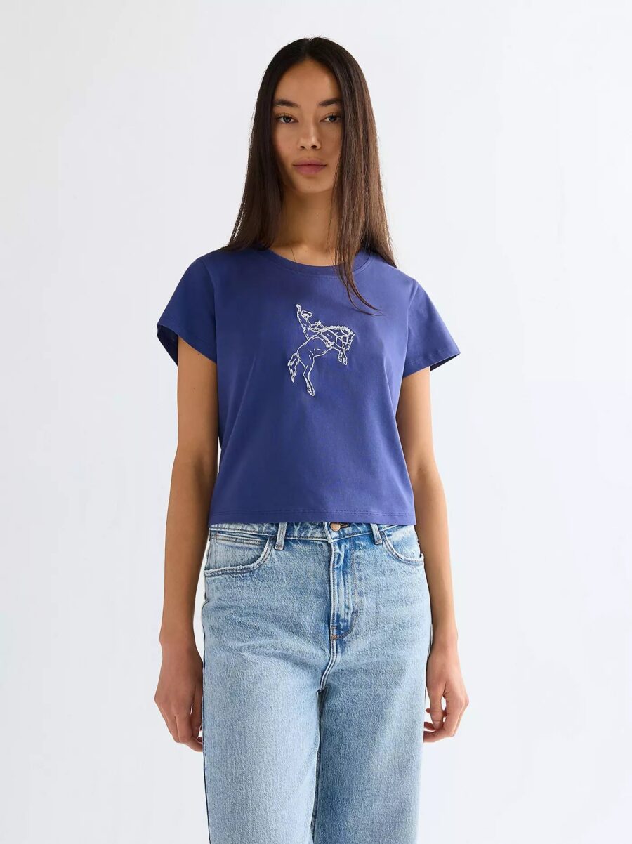Koszulka Wrangler Slim Baby Tea Deep Cobalt