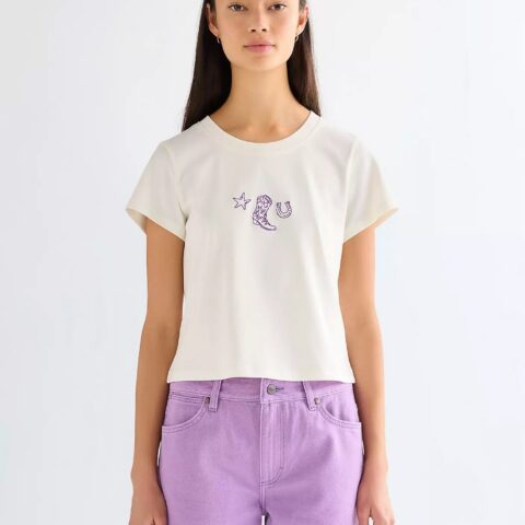 Koszulka Wrangler Slim Baby Tea Worn White