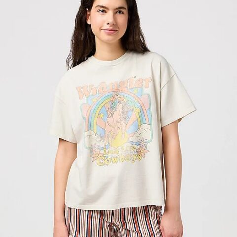 Wrangler GIRLFRIEND TEE IN VINTAGE WHITE