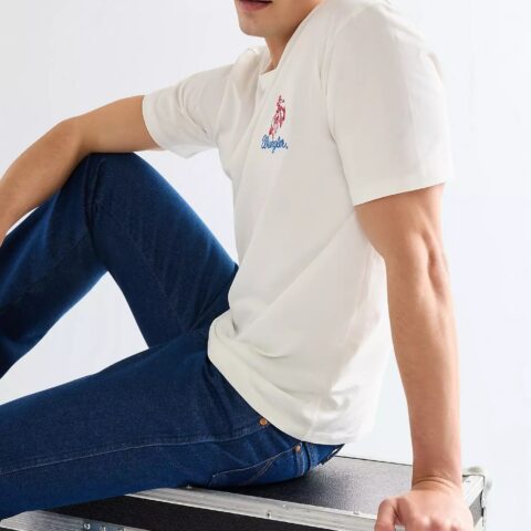 Koszulka Wrangler Regular Embroidery Tee - Worn White