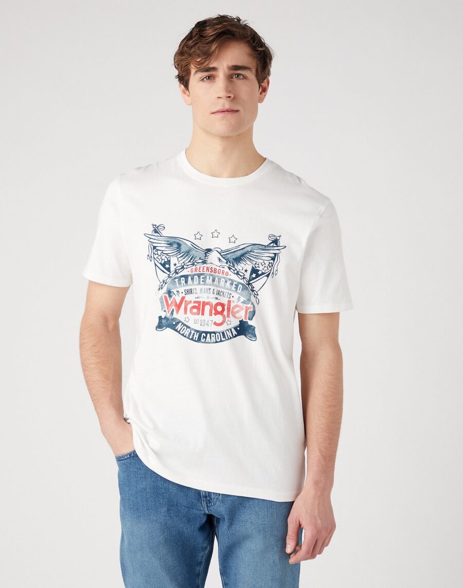 Wrangler AMERICANA TEE IN WHISPER WHITE