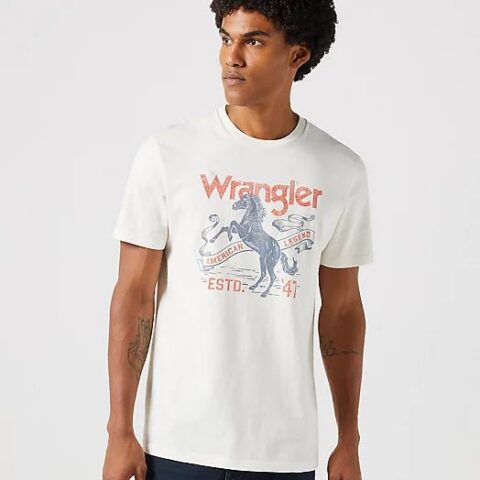 Wrangler AMERICANA TEE IN WORN WHITE