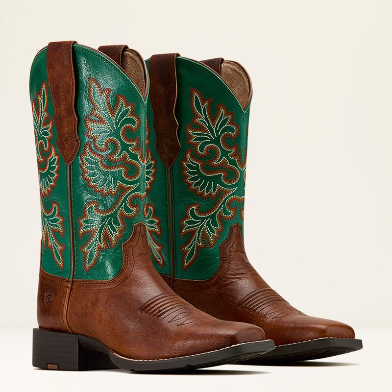 Kowbojki damskie Ariat Round Up Square Toe StretchFit- Arizona Brown