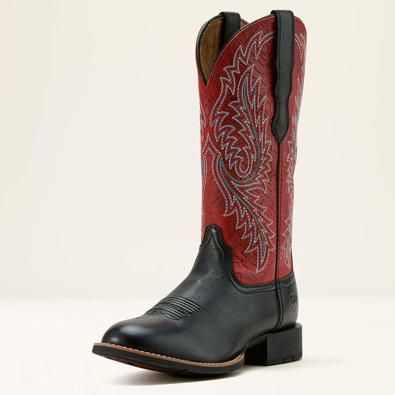 Kowbojki damskie Atiat Round Up W Toe StretchFit -  BLACK DEERTAN