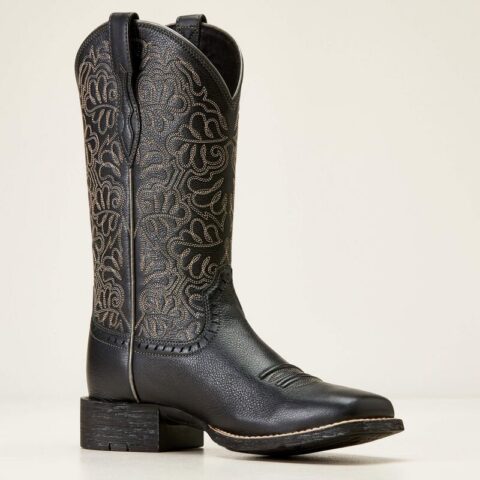 Kowbojki damskie Round Up Remuda Black Deertan
