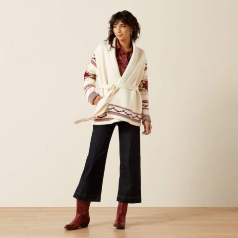 Sweter damski Ariat Westward Creme Soudhwest Print