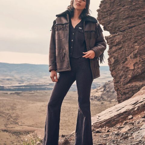 Wrangler Relaxed Fringe Brown Leather