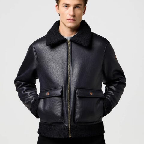 Kożuszek męski Wrangler Shearling Black