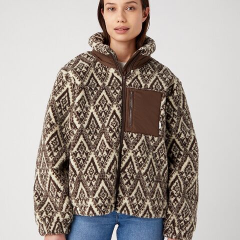 Wrangler SHERPA ZIP THROUGH IN CHECOTAH JACQUARD