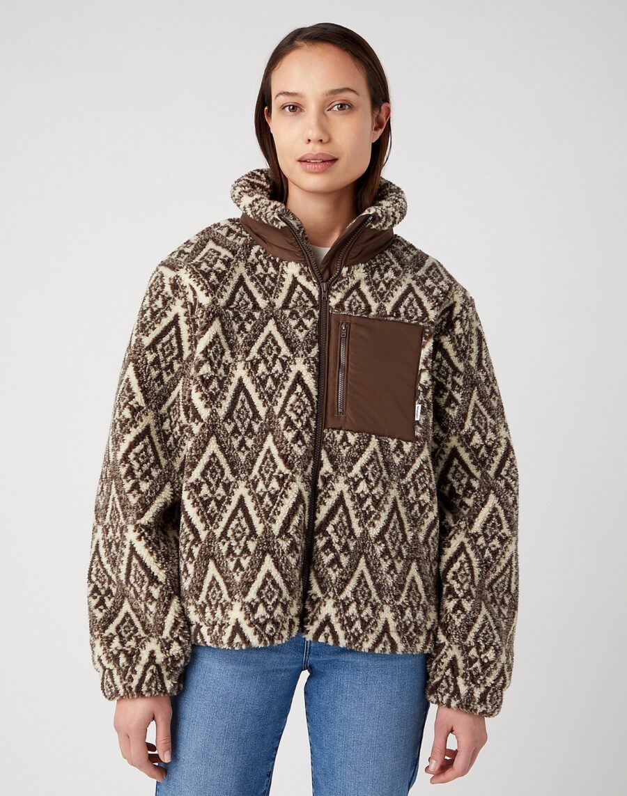 Wrangler SHERPA ZIP THROUGH IN CHECOTAH JACQUARD