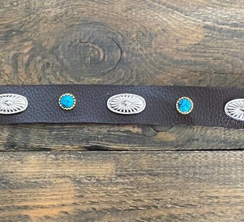 Otok na kapelusz Turquoise and silver oval