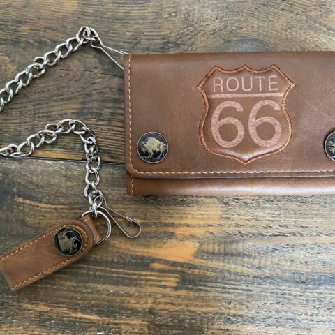 Portfel skórzany ROUTE 66- jasny brąz